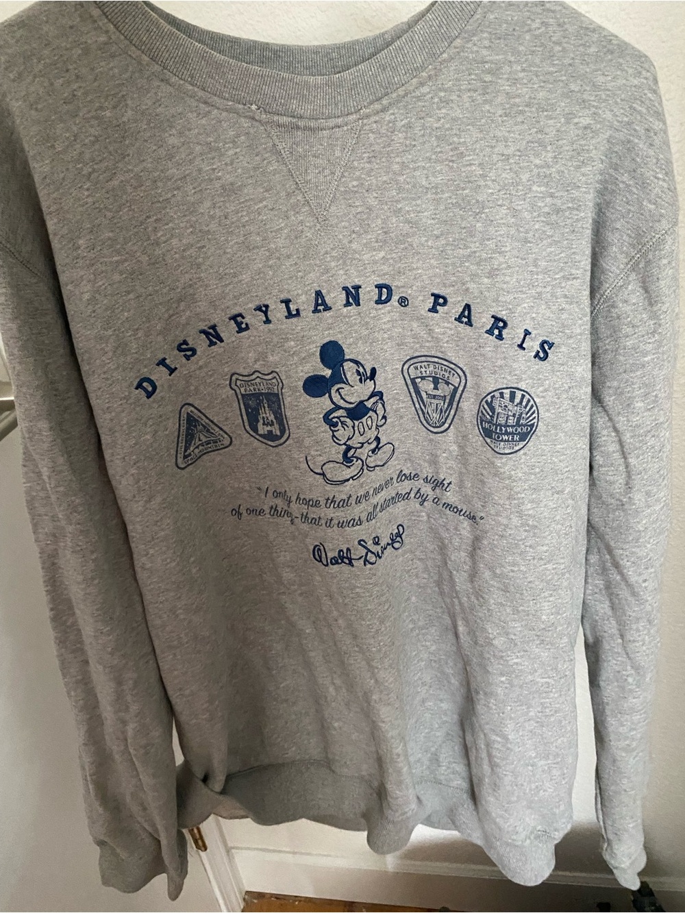 Disneyland Paris Vintage Grey Mickey Graphic Sweatshirt